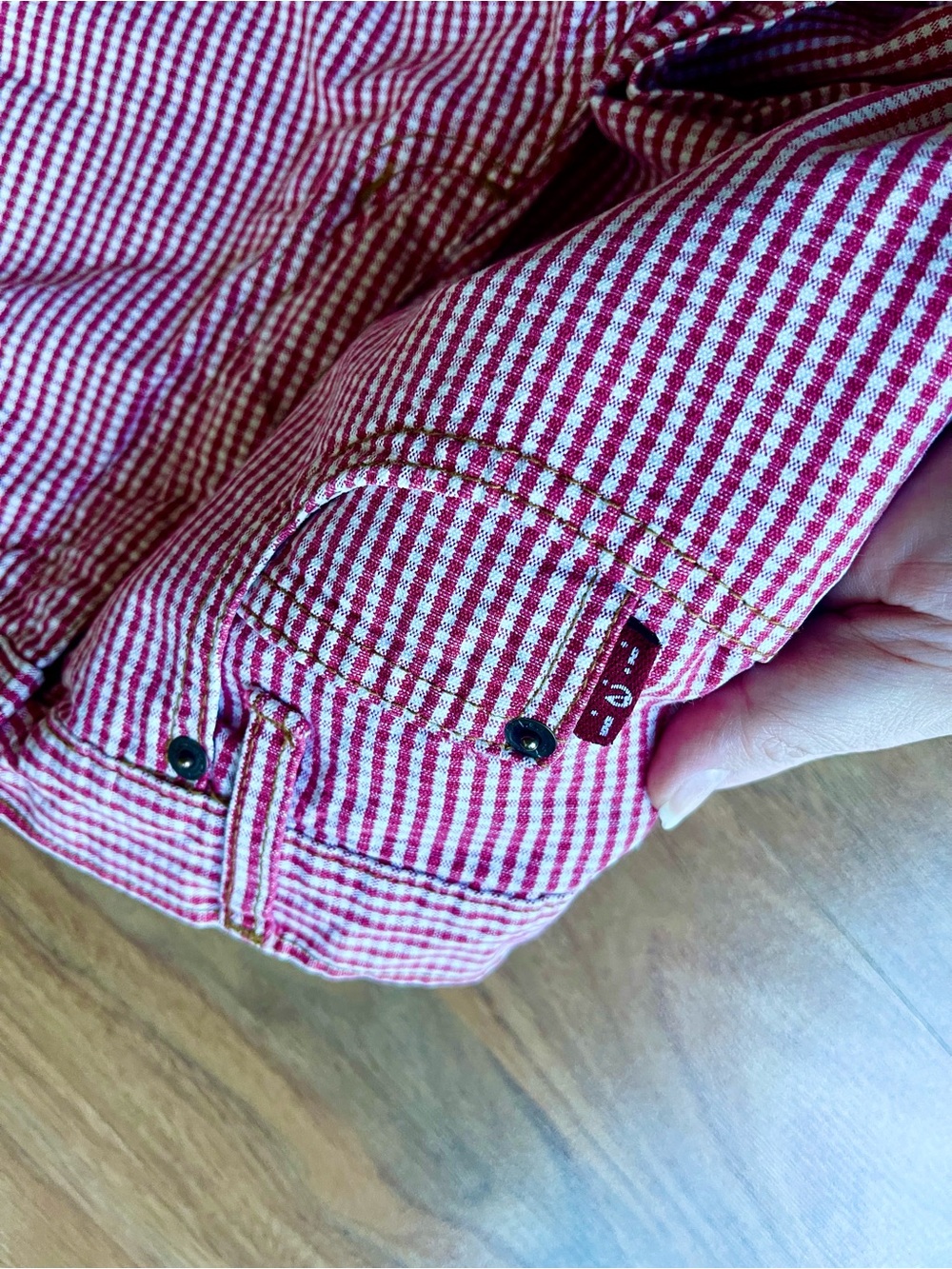Red gingham shorts 100% cotton size 5 vintage - Picture 6 of 9